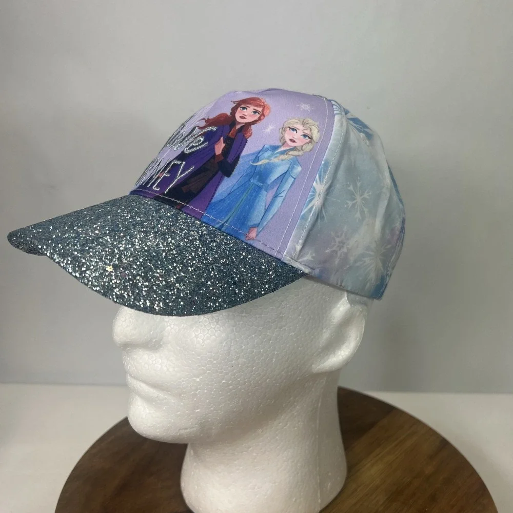 DISNEY Parks  Frozen 2 Youth Baseball Hat Sparkles Character‎ Elsa & Anna. NWT